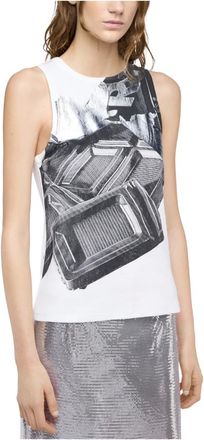 Paco Rabanne Ohmori Printed Chocolate Tablet Tank - Dames - Tops - Veelkleurig - Maat: XS Katoen
