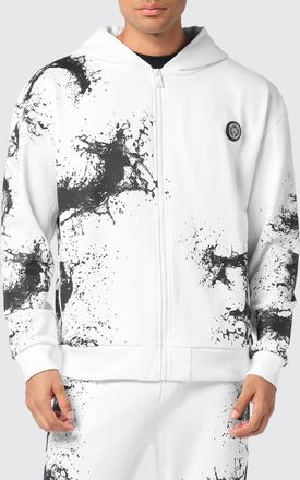 Plein Sport Felpa Splash con cappuccio e zip in jersey con stampa astratta