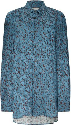 Dries Van Noten Croom Printed Shirt - Heren - Casual Overhemden - Blauw - L - Overhemden