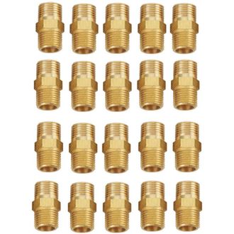 OEM 20 Piezas De Racor De Tuber&iacute;a Con Rosca Hexagonal De 1/8 Bsp A 1/8 Bsp, Conector De Grifo De Lat&oacute;n -crezuo