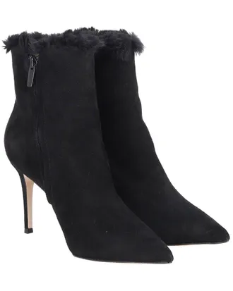 Gianvito Rossi Womens Suede Fur-Lined Bootie, Size 40 (Authentic Pre-Loved)