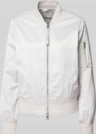 IQ Studio Bomberjacke mit Zweiwege-Rei&szlig;verschluss in Hellgrau, Gr&ouml;&szlig;e 36