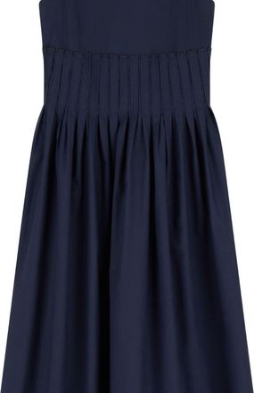 Emporio Armani Cotton Pleated Dress - Navy