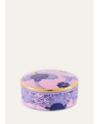Ginori 1735 Floral Porcelain Round Trinket Box