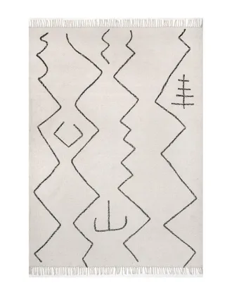nuLOOM Nuloom Moira Tribal Flatweave Tassel Wool-Blend Rug