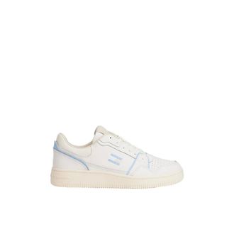 Tommy Jeans Sneakers, female, White, 3 UK, White Heritage Basketball Leather Trainers