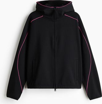 H&M Hoodiejacke in Loose Fit - Schwarz