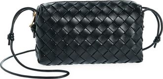 Bottega Veneta Loop Intrecciato Leather Camera Bag in Black/Gold at Nordstrom
