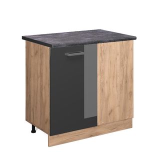 Vicco Armario De Esquina R-line, Antracita Alto Brillo, 86 Cm, Et Antracita