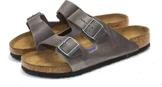 Birkenstock Mens Arizona Soft Footbed Sandals In Iron