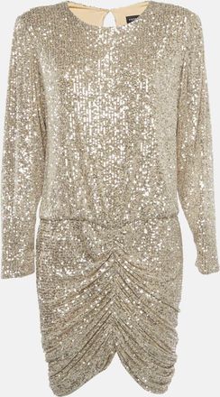 Retrof&ecirc;te Silver Sequin Jersey Flynn Ruched Mini Dress