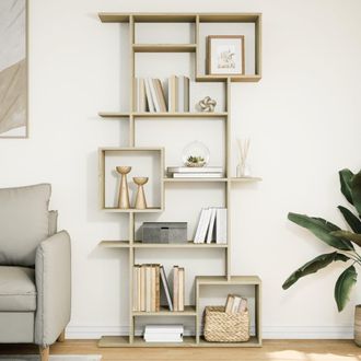 Berkfield Home Book Cabinet Sonoma Oak 92x29x188 cm Engineered Wood in Brown | Size: 92 x 29 x 188 cm
