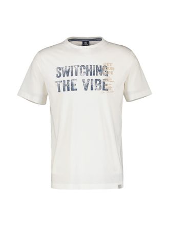 Lerros T-Shirt LERROS Herren T-Shirt mit Brust-Print, Herren, Gr. 6XL, weiss (broken wei&szlig;), 100% Baumwolle, Shirts T-Shirt