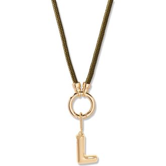 Brook & York Kai Initial Charm Necklace in Gold/Olive L at Nordstrom
