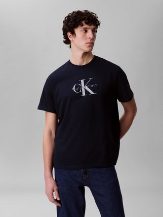 Calvin Klein Jeans T-Shirt CALVIN KLEIN JEANS SS Hero Monologo Tee 20s, Herren, Gr. XL, schwarz sapphire, Web, Obermaterial: 100% Baumwolle, unifarben, regular fit norma