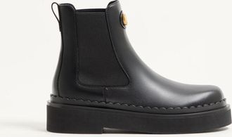 Valentino Garavani Stivaletto Chelsea VLogo Signature In Vitello 45mm Donna NERO 37.5