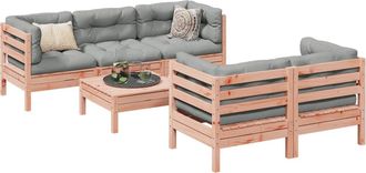 vidaXL Set De Sof&aacute;s Jard&iacute;n 6 Pzas Con Cojines Madera Abeto Douglas Vidaxl