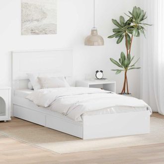 vidaXL vidaXL Letto con Contenitore Bianco 75 x 190 cm Legno multistrato