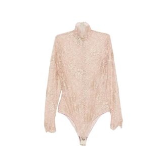 Valentino Body de encaje floral semitransparente - Tops - Mujer - Rosa - S