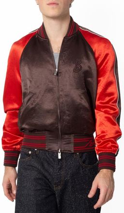Burberry B Snake Satin Bomber Jacket, Size X-Small