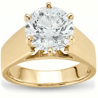 Pompeii3 Certified 2Ct Round Diamond Solitaire Engagement Ring 14k Yellow Gold Lab Grown