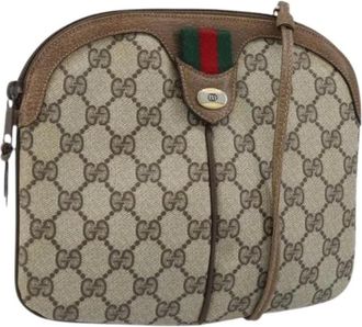 Gucci Pre-owned Cross Body Bags, female, Beige, Size: ONE SIZE Pre-owned Vintage GG Canvas Shoulder Bag
