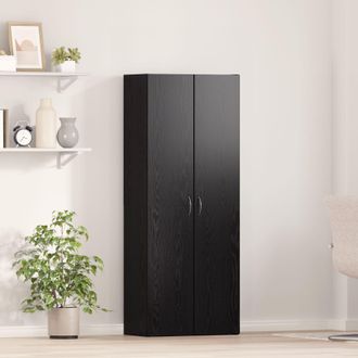 Berkfield Home Highboard Black Oak - 60 x 32 x 153 cm - Engineered wood