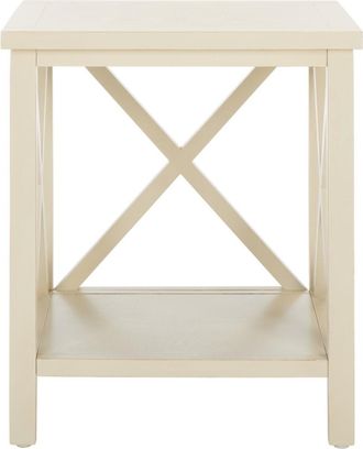 Safavieh Mesa auxiliar de madera de pino, blanco