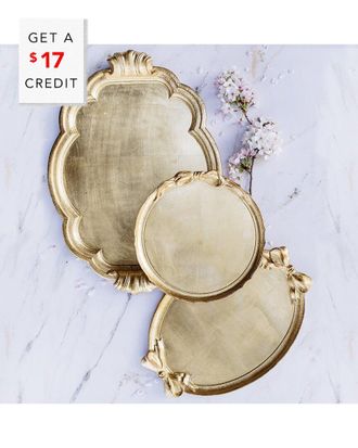 Vietri Vietri Florentine Bow Handled Oval Tray With $17 Credit