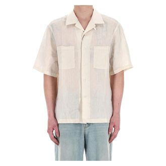 Herno Heren, Overhemden, Beige, Maat: S Linnen