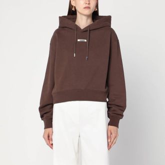 Jacquemus Brown Gros Grain hooded sweatshirt