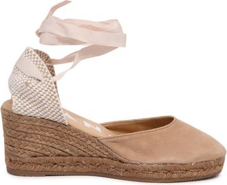 Maneb&igrave; Lage Sleehak Espadrille Sandaal Vintage Taupe - Dames - Sleehakken - Beige - 35 EU - Schoenen