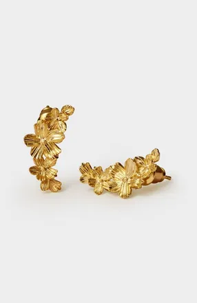 Katie Loxton Floramour Crawler Earrings in Gold at Nordstrom