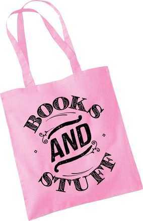 Bang Tidy Clothing Tote Bags For Women Books & Stuff Printed Cotton Shopper Bag Gifts CLPINK