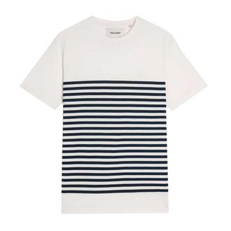Lyle & Scott Heren-T-shirt met Bretonse strepen (Wit)