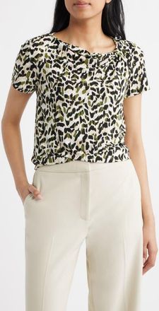 Anne Klein Asymmetric Neck Top in Bay Leaf Multi at Nordstrom, Size X-Large P