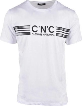 Costume National Katoenen T-shirt met uniek ontwerp - Heren - T-shirts - Wit - XL - Katoen - Tops