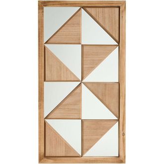 Beliani Beliani - Decorazione da parete con cornice in legno a specchio Stile moderno 40 x 75 cm Marrone chiaro Hiesville