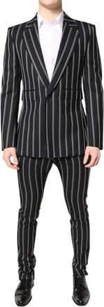 Dolce & Gabbana Black Striped SICILIA Formal 2 Piece Mens Suit