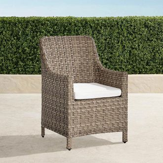 Frontgate Set of 2 Ashby Dining Replacement Cushions - Dining Side Chair, Standard, Snow with Logic Bone Piping - Frontgate