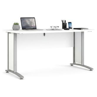 Dmora Escritorio De Oficina Dmora Color Blanco, 150 X 74,5 X 80 Cm, Con Embalaje Reforzado