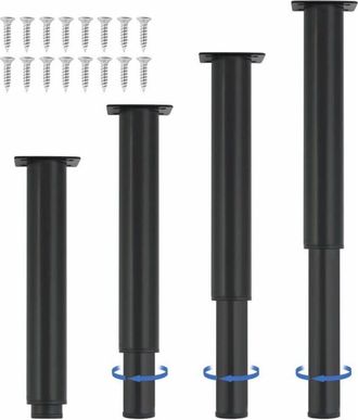 OEM Juego De 4 Patas Met&aacute;licas Ajustables Para Muebles, Altura 25, 44 Y 1,6 Cm, Patas Extra Resistentes Para Cama, Sof&aacute; Y Muebles
