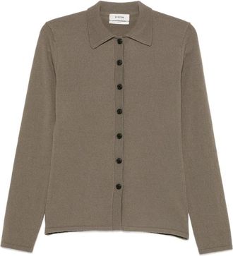 System Scarf-detail Button-up Cardigan
