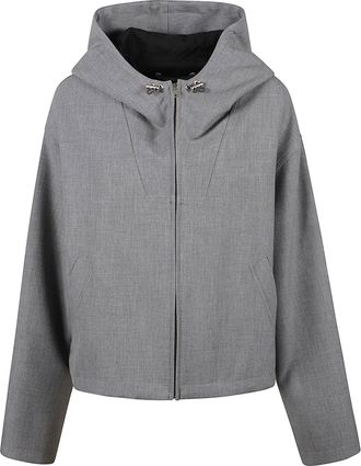 Iro Structured Cropped Jacket with High Collar and Toggle Closures