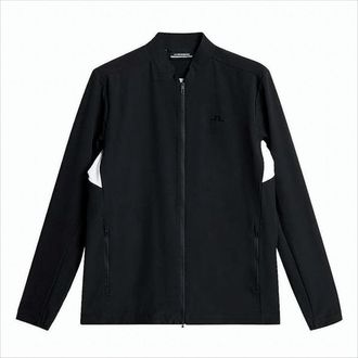 J.Lindeberg Black Casual Jacket With Geometric Stripe Detail