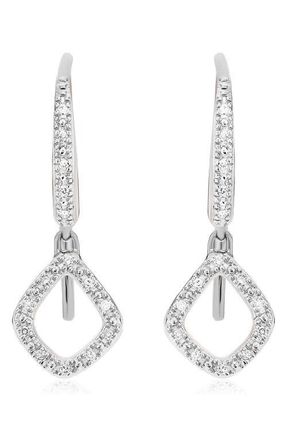 Monica Vinader Riva Mini Kite Diamond Pav&eacute; Drop Earrings in Silver at Nordstrom