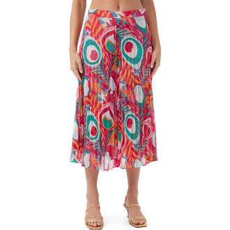 Trina Turk Printed and Pleated Vitrolles Culotte Pant in Multi at Nordstrom, Size 12