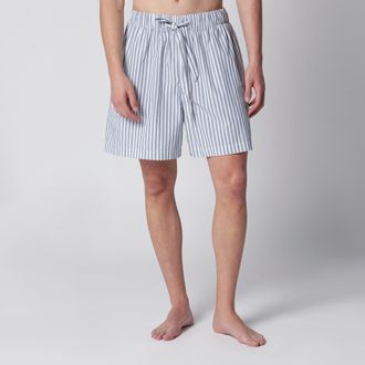 Tekla Shorts pigiama bianco/azzurro a righe