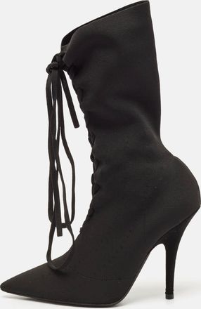 Yeezy by Kanye West Yeezy Black Knit Fabric Knife Ankle Socks Boots