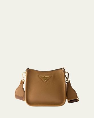 Prada Mini Daino Soft Leather Hobo Crossbody Bag